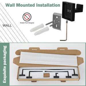 VELIMAX Premium Stainless Steel 4 Pieces Bathroom Hardware Accessories Set Wall Mounted Towel Bar Set, Matte Black, 24-Inch