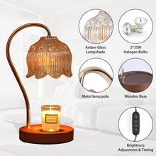 Geezo Fragrance Candle Warmer Lamp with 2 Bulbs Electric Candle Warmer with Timer & Dimmer for Home Decor Wax Melt for Small Large Size Jar Candles Retro Wooden Base