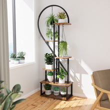 POTEY 6 Tier Metal Plant Stand, Creative Half Heart Shape Ladder Plant Stands for Indoor Plants Multiple, Brown Plant Shelf Rack for Home Patio Lawn Garden (2 Pack)
