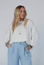 Swaying Stripes Top - Oatmeal: XL