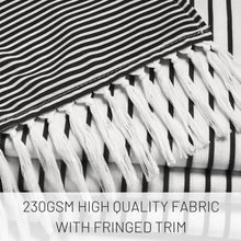Awellife Black and White Shower Curtain for Bathroom Stripe Tassel Shower Curtain 72 X 72 Inches Farmhouse Linen