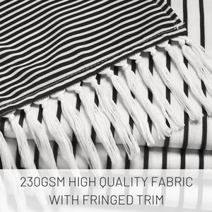 Awellife Black and White Shower Curtain for Bathroom Stripe Tassel Shower Curtain 72 X 72 Inches Farmhouse Linen