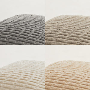 Fancy Homi 4 Packs Neutral Decorative Throw Pillow Covers 18x18 Inch for Living Room Couch Bed Sofa, Rustic Farmhouse Boho Home Decor, Soft Plush Striped Corduroy Square Cushion Case 45x45 cm