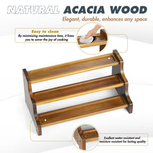 NAGAWOOD Spice Rack Organizer, 3-Tier Natural Acacia Wood Spice Shelf Storage for Kitchen Countertop and Cabinet, Non-Skid/Large Capacity/Multifunctional Seasoning Jars Spice Organizer for Countertop