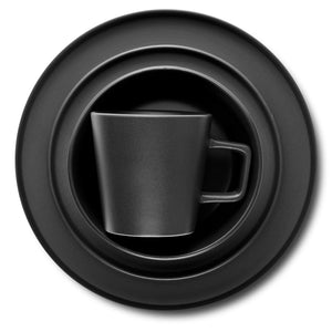 Stone Lain Coupe Dinnerware Set, Service For 4, Black Matte