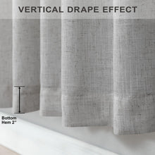Light Grey Curtains 96 Inches Long for Living Room 2 Panels Back Tab Pocket Airy Flowy Lightweight Semi Sheer Linen Gray Curtains for Boys Bedroom Dining Country Chic Decoration 52x96 Inch Length 8 FT