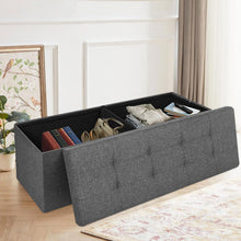 43" Folding Storage Ottoman Bench for Living Room, Bedroom, TV Entertainment - Bedroom Bench with Hidden Storage, Foot Rest Stool - 660 Capacity & Holds up to 5.6 Cubic Feet of Storage - DARK GREY