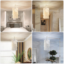 Boho Plug in Pendant Light, 15FT Hanging Lights with Plug in Cord, Pendant Lights with Handmade Macrame Lamp Shade, Hemp Rope Cord and On/Off Switch, Hanging Lamp for Boho Bedroom Decor Living Room