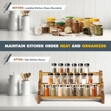NAGAWOOD Spice Rack Organizer, 3-Tier Natural Acacia Wood Spice Shelf Storage for Kitchen Countertop and Cabinet, Non-Skid/Large Capacity/Multifunctional Seasoning Jars Spice Organizer for Countertop