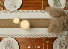 FEXIA Boho Table Runner for Spring Home Decor 72 Inches Long Farmhouse Rustic Table Runner Cream & Brown Macrame Table Runner with Tassels for Dining Living Room Bedroom Bridal Shower (12x72 Inches)
