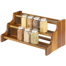 NAGAWOOD Spice Rack Organizer, 3-Tier Natural Acacia Wood Spice Shelf Storage for Kitchen Countertop and Cabinet, Non-Skid/Large Capacity/Multifunctional Seasoning Jars Spice Organizer for Countertop