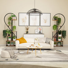 POTEY 6 Tier Metal Plant Stand, Creative Half Heart Shape Ladder Plant Stands for Indoor Plants Multiple, Brown Plant Shelf Rack for Home Patio Lawn Garden (2 Pack)