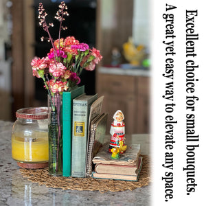 Puransen Bookend Vase for Flowers, Cute Bookshelf Decor, Unique Vase for Book Lovers, Artistic and Cultural Flavor Acrylic Vases for Home Office Decor, A Book About Flowers (Clear - B)