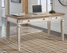 Signature Design by Ashley Realyn Farmhouse 60" Home Office Desk with USB Charging, Chipped White