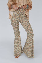 Dream in Flowers Flare Pants - Denim Khaki: L