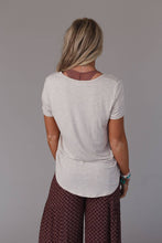 Scoop Neck Bralette Tee - Heather Oatmeal: XL