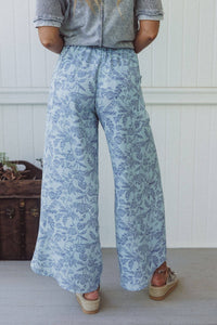 Stasia Printed Drawstring Tulip Pants - Sky Blue: Sky Blue / XL