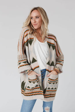 Keep It Up Oversized Cardigan - Olive: OS