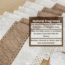 FEXIA Boho Table Runner for Spring Home Decor 72 Inches Long Farmhouse Rustic Table Runner Cream & Brown Macrame Table Runner with Tassels for Dining Living Room Bedroom Bridal Shower (12x72 Inches)