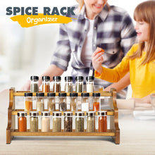 NAGAWOOD Spice Rack Organizer, 3-Tier Natural Acacia Wood Spice Shelf Storage for Kitchen Countertop and Cabinet, Non-Skid/Large Capacity/Multifunctional Seasoning Jars Spice Organizer for Countertop