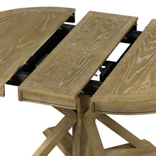 BSYEIO Wood Dining Table Extendable Round Dining Table for 4 to 6 Kitchen Table,Country Rustic Dinner Room Table Wood-42 (Only One Table)
