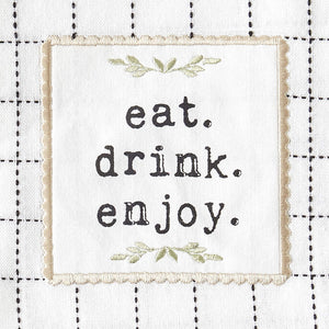 DII Home Sweet Farmhouse Kitchen Collection, Dishtowel Set, 18x28, Black, 4 Count