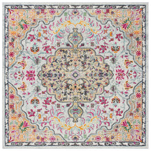 SAFAVIEH Madison Collection 9' Square Grey / Gold MAD447G Boho Chic Medallion Distressed Non-Shedding Living Room Bedroom Dining Home Office Area Rug