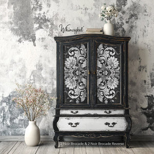 Noir Brocade | 18 lb Decoupage Tissue Paper | 2 Sizes