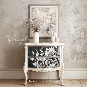 Noir Brocade Reverse | 18 lb Decoupage Tissue Paper | 2 Sizes