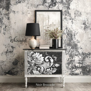 Noir Brocade | 18 lb Decoupage Tissue Paper | 2 Sizes