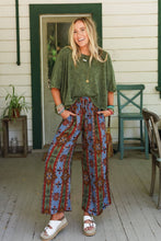 Hazel Printed Wide Leg Pant - Blue: L