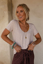 Scoop Neck Bralette Tee - Heather Oatmeal: XL