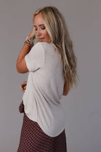 Scoop Neck Bralette Tee - Heather Oatmeal: XL