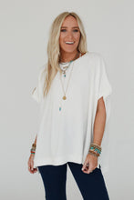 Moon Glow Texture Knit Top - Off White: L