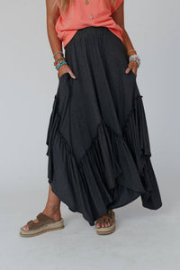 Forever Beauty Maxi Skirt - Charcoal: XL
