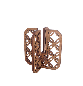 Plant Propagation Stand - Walnut Interlacing Circles Pattern