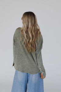 Cool Comfort Henley Top - Olive: L