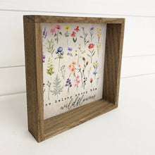 You Belong Among the Wildflowers - Framed Canvas Wall Art: 11x11" Small Canvas Art with Wood Box Frame - Grace on Broadway 