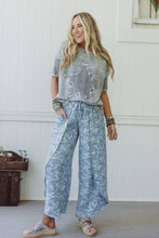 Stasia Printed Drawstring Tulip Pants - Sky Blue: Sky Blue / XL