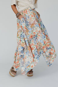 Swing Of Things Pocketed Midi Skirt - Floral: XL