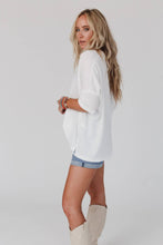 On The Go V Neck Ribbed Essential Tee - Off White: XL