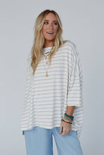 Swaying Stripes Top - Oatmeal: XL
