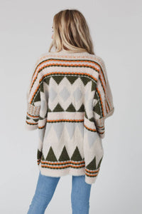 Keep It Up Oversized Cardigan - Olive: OS