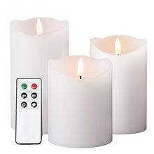 Girimax White Flameless Pillar Candles with Remote, Real Wax Flickering Battery Operated LED Candles Φ 3" H 4" 5" 6"