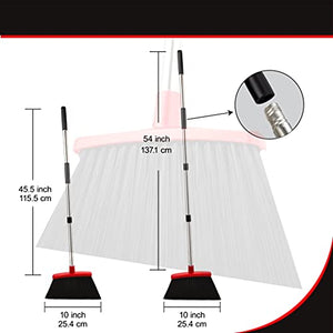 Broom Strongest 80% Heavier Duty - Outdoor Indoor Angle Broom with Extendable Broomstick for Sweeping - Easy Assembly & Durable, Great Use for Home Kitchen Room Office Lobby Floor