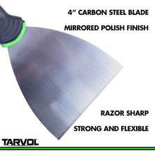 4" Putty Knife (HEAVY DUTY - FLEXIBLE STIFF BROAD KNIFE BLADE) Paint & Wall Scraper - Carbon Steel - Ergonomic Comfort Handle - Perfect for Spackle, Spreading Scraping Walls, Floors, Tile, More!