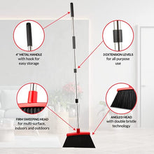 Broom Strongest 80% Heavier Duty - Outdoor Indoor Angle Broom with Extendable Broomstick for Sweeping - Easy Assembly & Durable, Great Use for Home Kitchen Room Office Lobby Floor