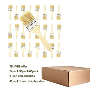 Chip Paint Brushes,24 Pack 2 inch Paint and Chip Paint Brushes for Paint, Stains,Varnishes,Glues, Gesso, Arts & Crafts