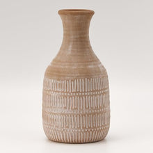 PORCER 11 Inch Ceramic Rustic Farmhouse Vase, Sand Glaze Finish Boho Vase, Pottery Decorative Flower Vase for Home Decor, Living Room, Entryway, Floor, Shelf, Christmas, New Year Gift - Beige