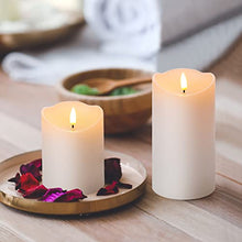Girimax White Flameless Pillar Candles with Remote, Real Wax Flickering Battery Operated LED Candles Φ 3" H 4" 5" 6"